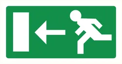 PICTOGRAM NOODUITGANG L + fig in pst 150 x 300 mm somati
